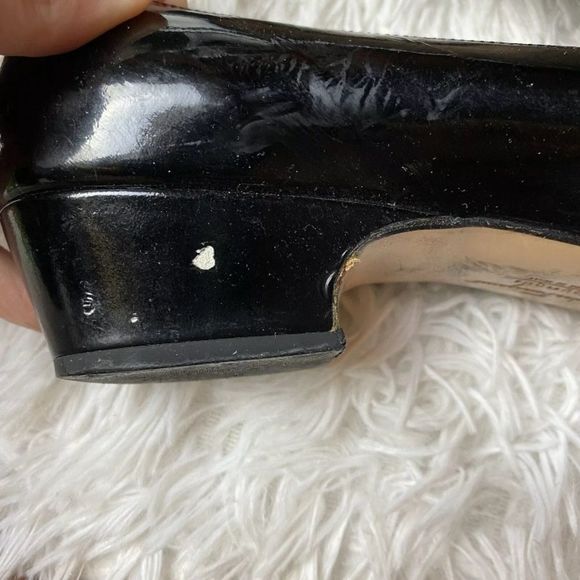 Salvatore FERRAGAMO shoes Patent Leather Vara Bow black Size 7.5 A2 - Picture 5 of 9